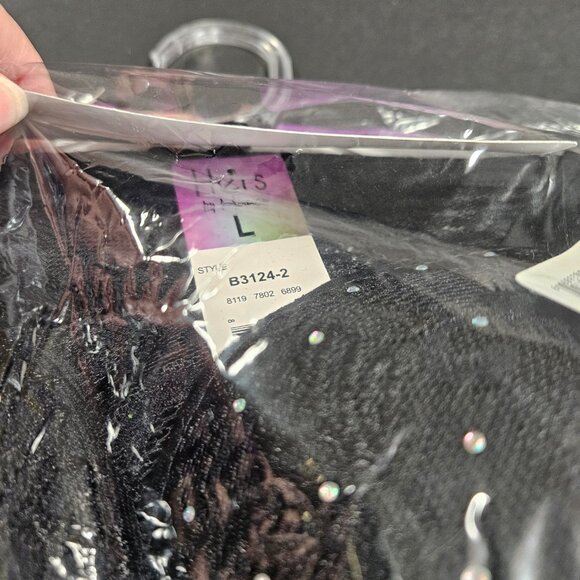 Hers by Herman 36C Black lacy bra with bead with black lacy panties L - Picture 6 of 7